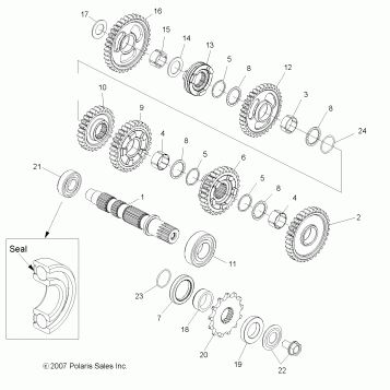 DRIVE TRAIN, TRANSMISSION 2 - A11GP52AA (49ATVTRANSMISSION208OUT525S)
