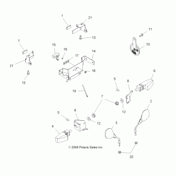 TURN SIGNALS/MIRRORS/HORN - A07TH50EA (49ATVTURNSIGX2QUAD)