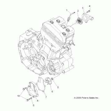 ENGINE, WATER PUMP - A07GJ50AA/AB/AC (49ATVWATERPUMPPRED500)