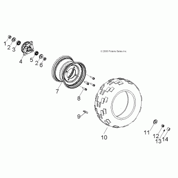 WHEELS, FRONT - A14KA05AD/AF (49ATVWHEELFRT07PRED50)