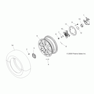 WHEELS, FRONT and HUB - A11DX85AF/AG/AZ (49ATVWHEELFRT10SPXP850)