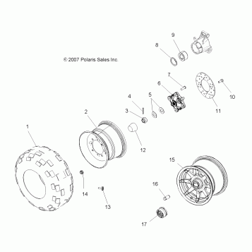 WHEELS, REAR - A08DN50AF/AS/AW/AZ (49ATVWHEELREAR08SPTRG500)