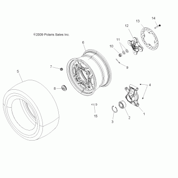WHEELS, REAR and HUB - A14ZN8EAB/C (49ATVWHEELREAR10SPXP550)