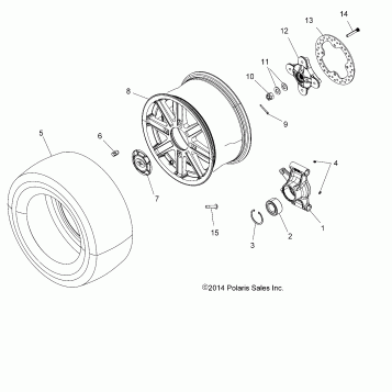 WHEELS, REAR and HUB - A15SYE85AS/AV (49ATVWHEELRR15850TRG)