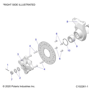 SUSPENSION, FRONT HUB, CARRIER, and BRAKE DISC - A24SHR57AM (C102261-1)