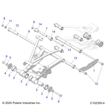 SUSPENSION, REAR CONTROL ARM MOUNTING - A24S6E57A1 (C102355-4)