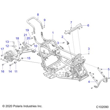 CHASSIS, FRAME ASM and SWINGARM - A23HBBO7B3/B7 (C102090)