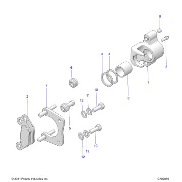 BRAKES, REAR CALIPER - A22SHD57A9 (C702865)
