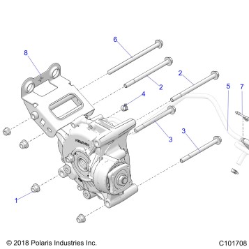 DRIVE TRAIN, GEARCASE MOUNTING, REAR - A23SGE95AN (C101708)