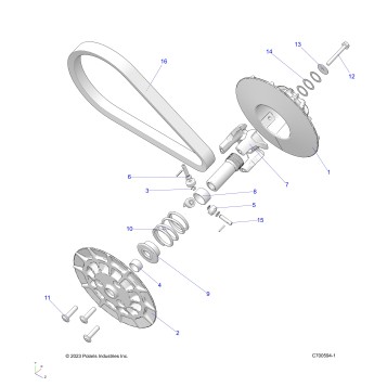 DRIVE TRAIN, SECONDARY CLUTCH - A24SHR57AM (C700594)
