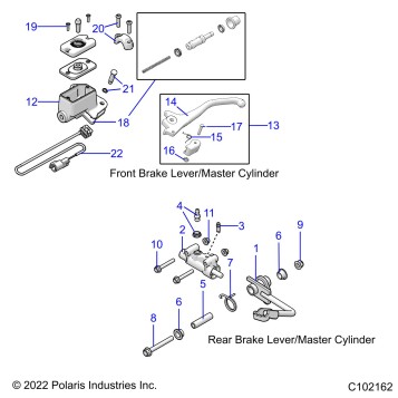 BRAKES, BRAKE LEVERS and MASTER CYLINDERS - A23HBBO7B3/B7 (C102162)