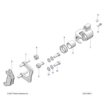 BRAKES, REAR CALIPER - A24SHR57AM (C0211394-3)