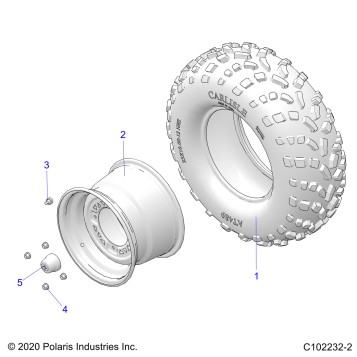 WHEELS, REAR TIRE - A26SDA57A7 (C102232-2)