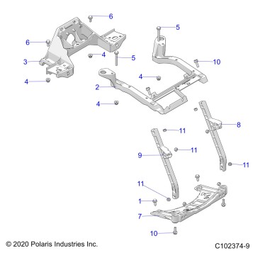 BODY, FRONT RACK SUPPORT - A23SVA85A3 (C102374-9)