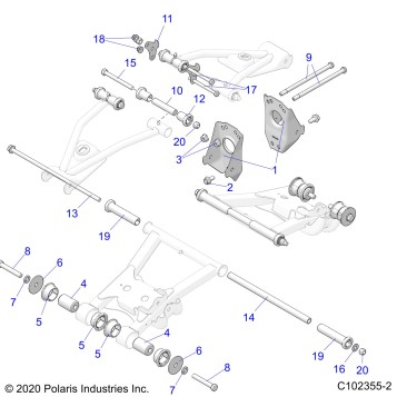 SUSPENSION, MIDDLE CONTROL ARM MOUNTING - A24S6E57A1 (C102355-2)