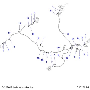 BRAKES, BRAKE LINES - A21SXE95AG/CAG (C102365-1)
