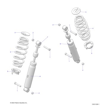 SUSPENSION, REAR SHOCK and MOUNTING - A24SHR57AM (C0211229-1)