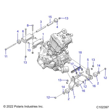 ENGINE, MOUNTING & LONG BLOCK - A24SHR57AM (C102397)