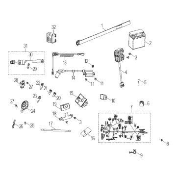 ELECTRICAL, SWITCHES, HARNESS and INDICATORS - A22YAK11B6/B7 (A00087 OUTLAW)