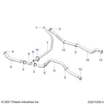 ENGINE, COOLING SYSTEM, HOSES - A22SEK57AD (C0211235-3)