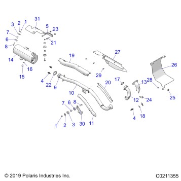 ENGINE, EXHAUST - A21SWE57A1/3A1 (C0211355)