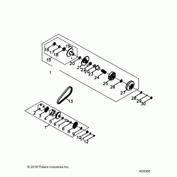 DRIVE TRAIN, PRIMARY  AND SECONDARY CLUTCHS - A21YAF11B5 (A00006)