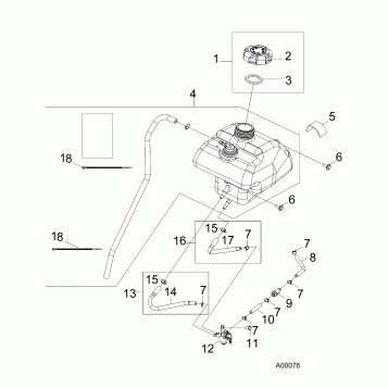 BODY, FUEL TANK and HOSES - A19YAK05B7/B6 (A00076)