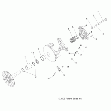 DRIVE TRAIN, PRIMARY CLUTCH - A12MH76FF (49RGRCLUTCHDRV09RZRS)