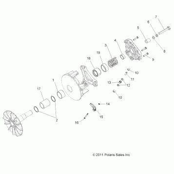 DRIVE TRAIN, PRIMARY CLUTCH - A18DAA50B7 (49RGRCLUTCHDRV12RZR570)