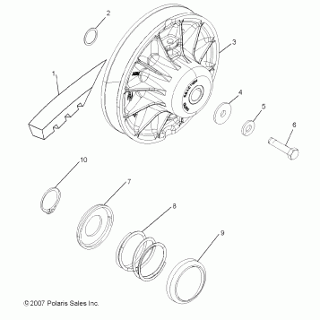 DRIVE TRAIN, SECONDARY CLUTCH - A13MH76AD/AX/AZ (49RGRCLUTCHDVN086X6)