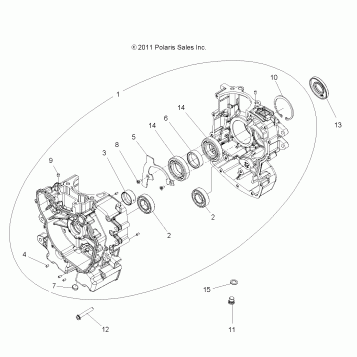 ENGINE, CRANKCASE - A16DAA57A5/A7/L2/E57A9/E57AM (49RGRCRANKCASE12RZR570)