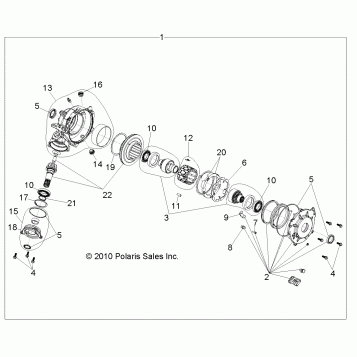 DRIVE TRAIN, FRONT GEARCASE (Built 3/09/10 and After) - A10MH50AJ/AX/AZ (49RGRTRANSINTL1332773)