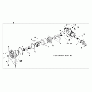 DRIVE TRAIN, FRONT GEARCASE INTERNALS - A16DAA32A1/A7 (49RGRTRANSINTL13900XP)