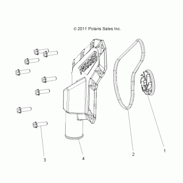 ENGINE, WATERPUMP IMPELLER and COVER - A18DAA50B7 (49RGRWATERPUMP12RZR570)