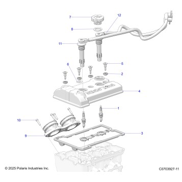 ENGINE, VALVE COVER, THROTTLE BODY ADAPTOR & SPARK PLUGS