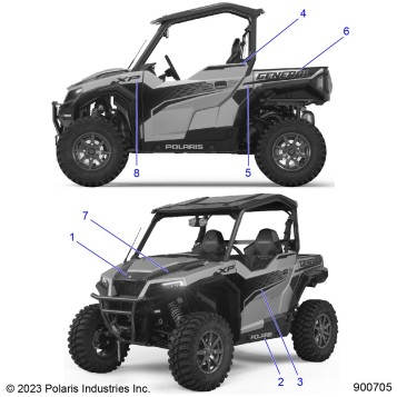 BODY, DECALS - G25GXK99AM/BM (900705)