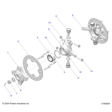 SUSPENSION, FRONT HUB - G25GXK99 (C760009)