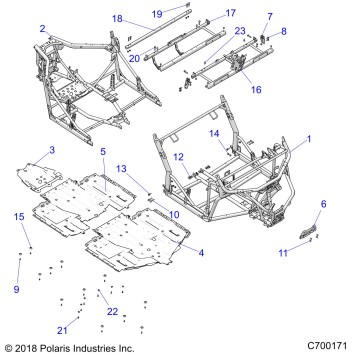 CHASSIS, MAIN FRAME AND SKID PLATES - R19RHE99AD/BD/LD/KAK/BK (C700171)