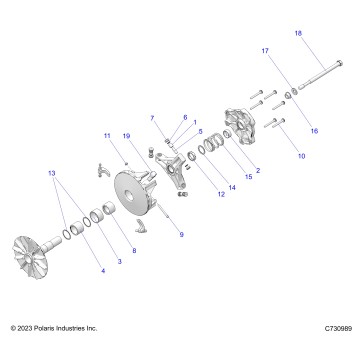 DRIVE TRAIN, PRIMARY CLUTCH - R19RGE99A2/EAR/EBR/UAF/UBF/UAM/UBM/UA9/UB9/UAL/UBL/KAK/KBK (C730989)