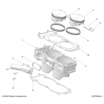 ENGINE, CYLINDER AND PISTON