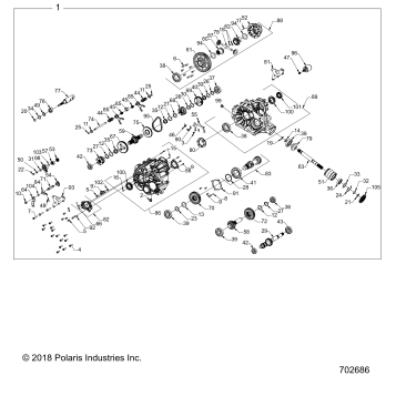 DRIVE TRAIN, MAIN GEARCASE INTERNALS - G22GXE99AL/BL (702686)