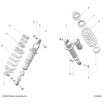 SUSPENSION, REAR SHOCK MOUNTING