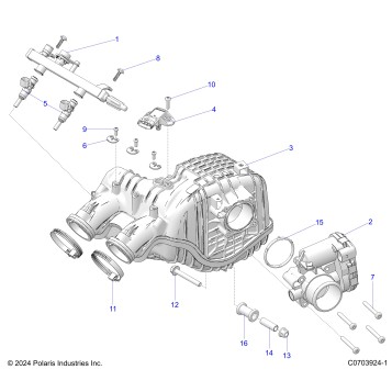 ENGINE, AIR INTAKE MANIFOLD, THROTTLE BODY, FUEL RAIL