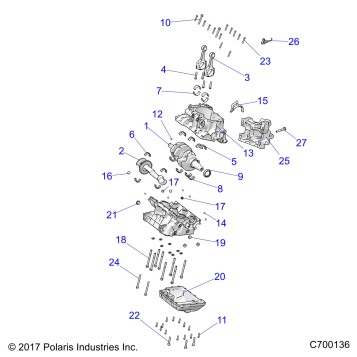 ENGINE, CRANKCASE AND CRANKSHAFT - R19RHE99AD/BD/LD/KAK/BK (C700136)