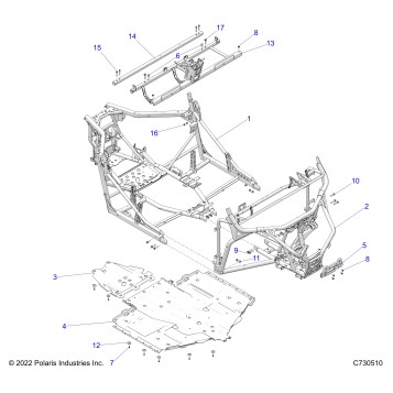 CHASSIS, MAIN FRAME AND SKID PLATES - G23GAE99A2 (C730510)