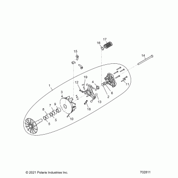 DRIVE TRAIN, PRIMARY CLUTCH - G22GXE99AL/BL (702811)