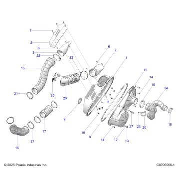 DRIVE TRAIN, CLUTCH COVER AND DUCTING