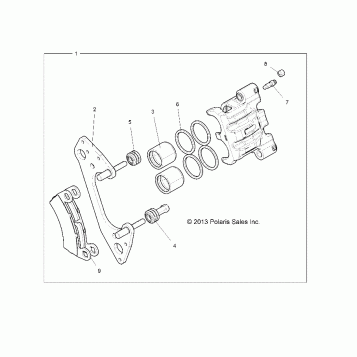 BRAKES, FRONT CALIPER - Z20NAE99AC/AL/AN/BC/BL/BN/LL/K99AF/AK/BF/BK/M99AL/R99AZ/BZ (49RGRCALIPER14RZR1000)