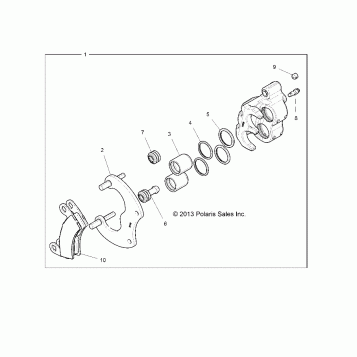 BRAKES, REAR CALIPER - Z20NAE99AC/AL/AN/BC/BL/BN/LL/K99AF/AK/BF/BK/M99AL/R99AZ/BZ (49RGRCALIPERRR14RZR1000)