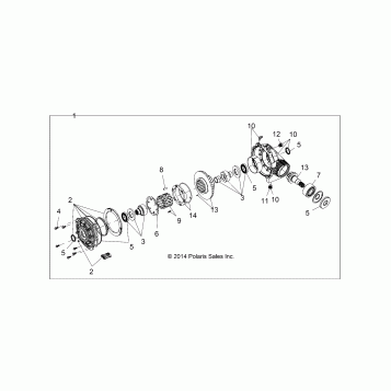 DRIVE TRAIN, FRONT GEARCASE (TO 11/1/16) - Z17VBE99AR/AL/AE (49RGRTRANS151000XP)